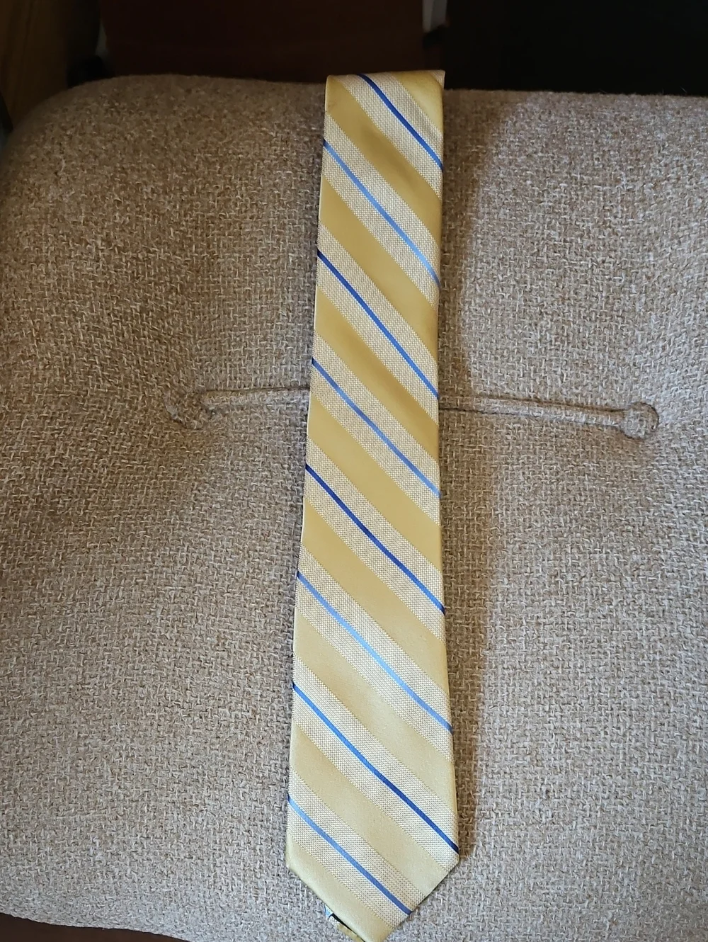 Michael Kors Gold Tie with Blue and White Stripes